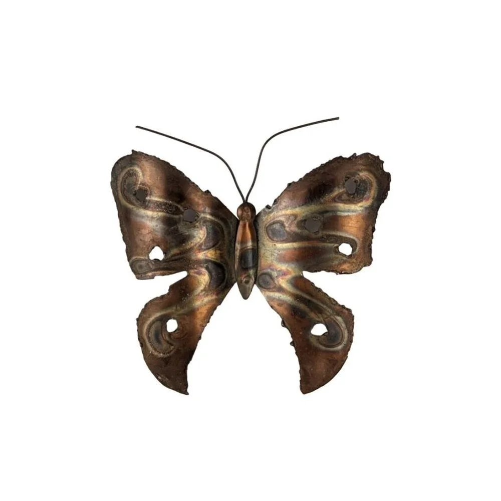 Metal Butterfly Wall Decor MCM Lot of 3 Made in Hong‎ Kong Brutalist Vintage